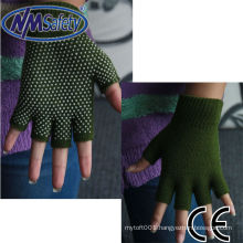 NMSAFETY PVC dotted cotton gloves without fingers